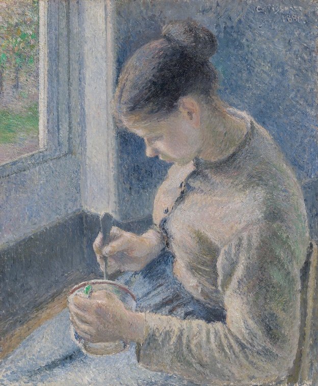1YOUNG PEASANT HAVING HER COFFEE