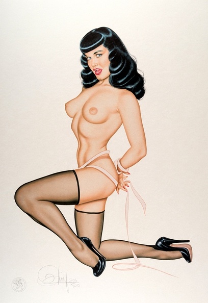  BERARDINIS OLIVIA DE BETTIE PAGE LIMITED EDITION NO 206 500 SIGNED LITHOGRAPH 2006