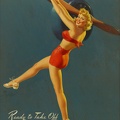  BUELL AL ORIGINAL PINUP GLAMOUR ART 1961 APPEARED AS JANUARY IN 1961
