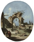 GUARDI FRANCESCO CAPRICCIO WITH RUINED ARCH AND TOWN WALL 5391267
