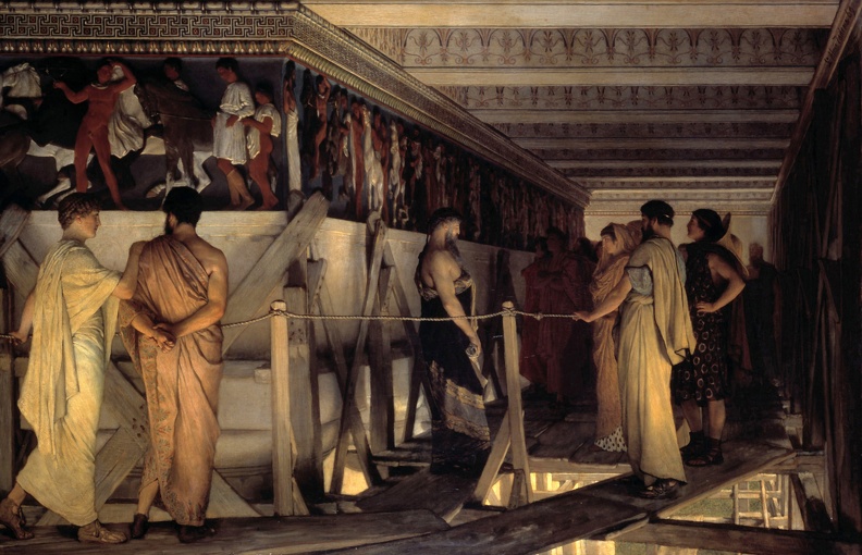 ALMA TADEMA LAWRENCE PHIDIAS SHOWING FRIEZE OF PARTHENON TO HIS FRIENDS 1868