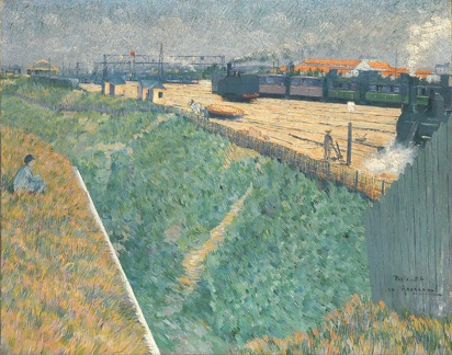 ANGRAND CHARLES WESTERN RAILWAY AT ITS EXIT FROM PARIS 1886 LO NG