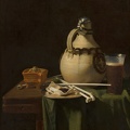 ANRAADT PIETER VAN STILLIFE EARTHENWARE JUG AND CLAY PIPES MAUR