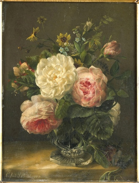 BAKHUIZEN GERARDINA JACOBA VAN DE STILLIFE FLOWERS IN CRYSTAL VASE 1880 RIJK