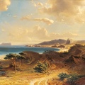 BAMBERGER FRITZ BEACH AT ESTEPONA VIEW OF ROCK OF GIBRALTER 1855