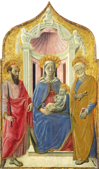 BARTOLO DOMENICO DI MADONNA AND CHILD ENTHRONED WITH ST. PETER AND ST. PAUL C1430 NGA