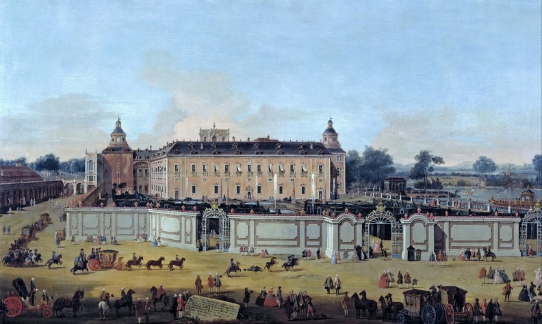 BATTAGLIOLI FRANCESCO VIEW OF PALACE OF ARANJUEZ 1756 PRADO