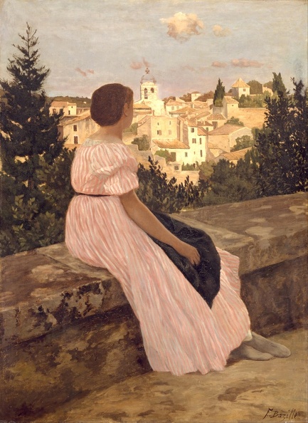 BAZILLE JEAN FREDERIC PINK DRESS GOOGLE ORSAY