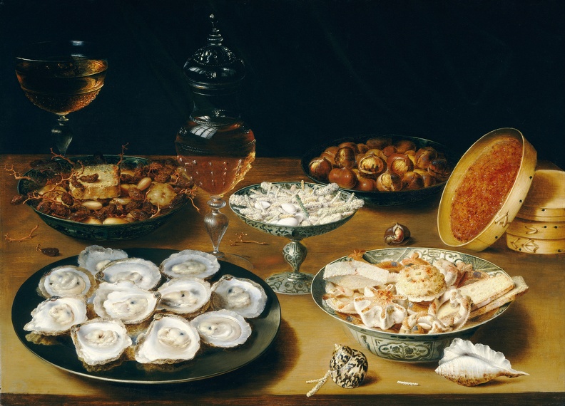 BEERT OSIAS ELDER STILLIFE DISHES WITH OYSTERS FRUIT AND WINE GOOGLE