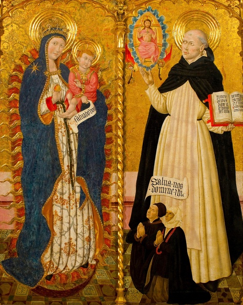 BENABARRE PEDRO GARCIA DE APOCALYPTIC VIRGIN AND ST. VINCENT FERRER TWO DONORS 1456 CATA