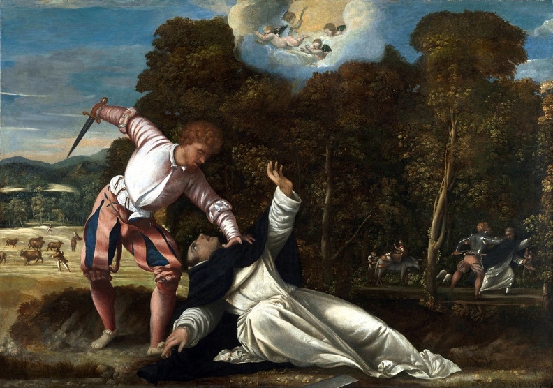 BERNARDINO DA ASOLA DEATH OF ST. PETER MARTYR LO NG