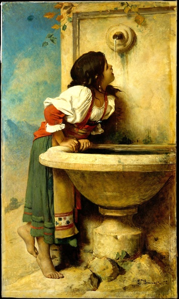 BONNAT LEON JOSEPH ROMAN GIRL AT FOUNTAIN 1875 MET