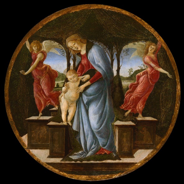 BOTTICELLI SANDRO VIRGIN AND CHILD TWO ANGELS CHICA