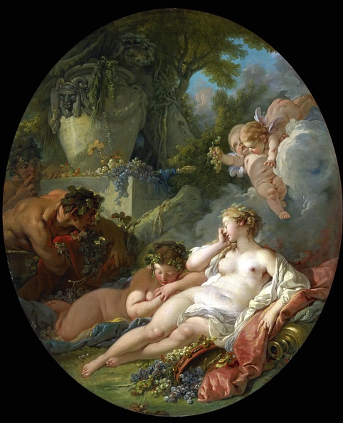 BOUCHER FRANCOIS SLEEPING BACCHANTES SURPRISED BY SATYRS