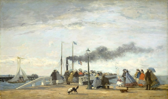 BOUDIN EUGENE JETTY AND WHARF AT TROUVILLE 1863 N G A