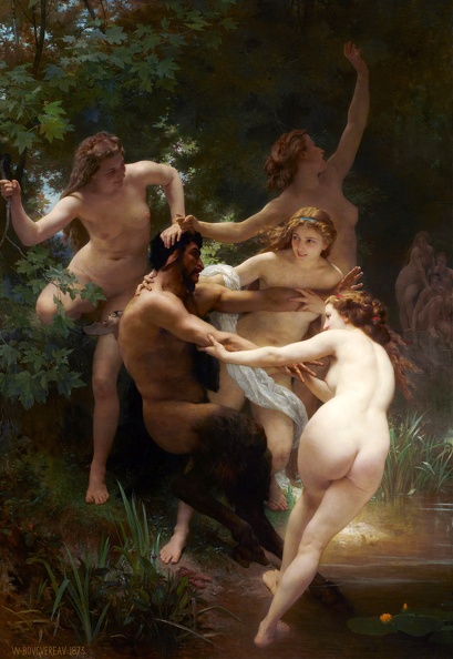 BOUGUEREAU W. AD. NYMPHS AND SATYR 1873