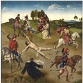 BOUTS DIERIC ELDER AND HUGO VAN DER GOES ST. HIPPOLYTE TRIPTYCH STYLE 1468