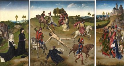 BOUTS DIERIC ELDER AND HUGO VAN DER GOES ST. HIPPOLYTE TRIPTYCH STYLE 1468