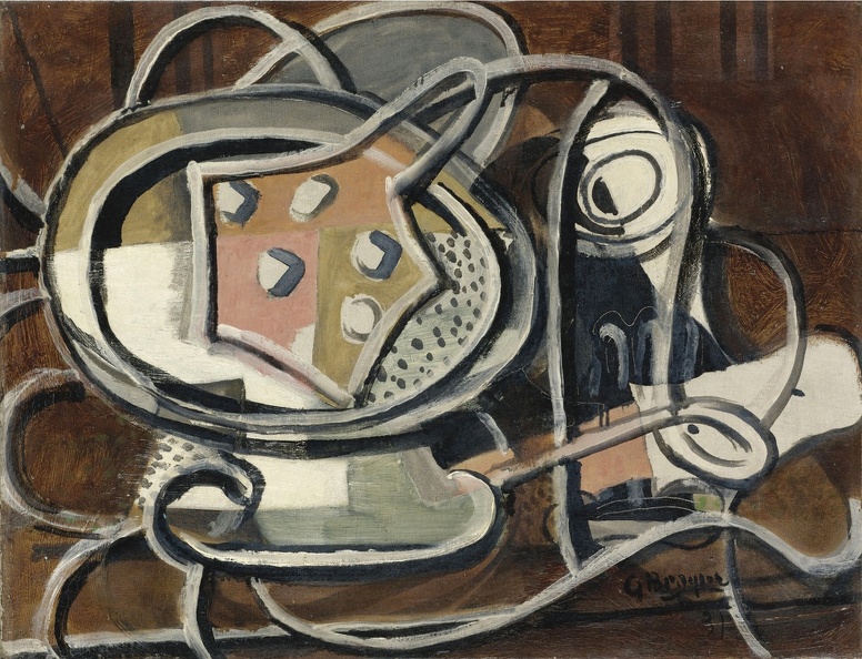 BRAQUE GEORGES STILLIFE GLASS AND DISH 1931 SOTHEBY