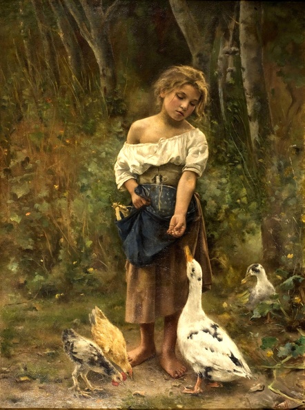 BRULL JOAN GIRL FEEDING GOOSE 1891 CATA