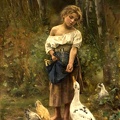 BRULL JOAN GIRL FEEDING GOOSE 1891 CATA