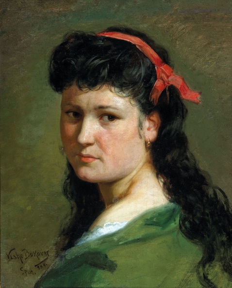 BUKOVAC VLAHO PRT OF LADY WITH RED HAIRBAND