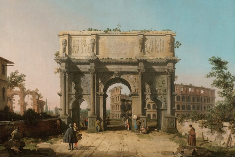 CANAL GIOVANNI ANTONIO VIEW OF THE ARCH OF CONSTANTINE WITH THE COLOSSEUM 1742 45 91666154