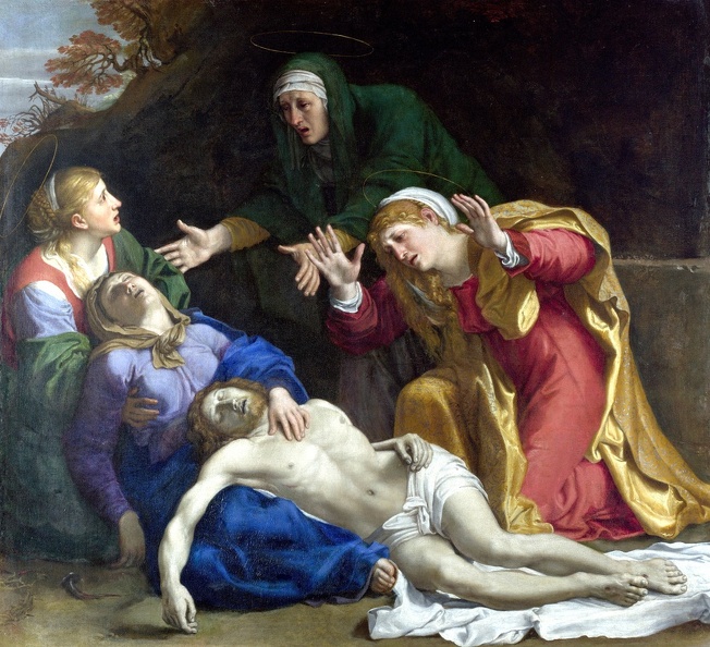 CARRACCI ANNIBALE DEAD CHRIST MOURNED THREE MARIES LO NG