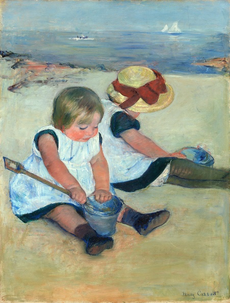 CASSATT MARY CHILDREN PLAYING ON BEACH A14816