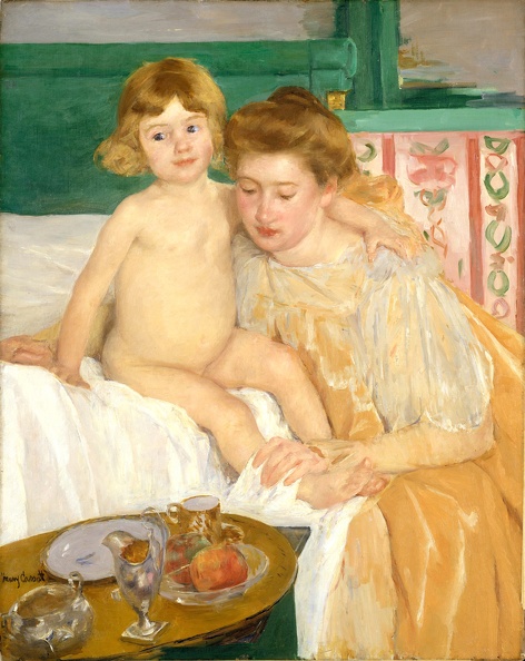 CASSATT MARY MOTHER AND CHILD BABY GETTING UP FROM HIS NAP C1899