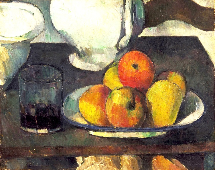 CEZANNE PAUL STILLIFE APPLES AND GLASS OF WINE 1877 79 PHIL