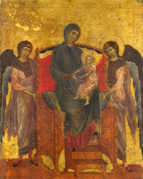 CIMABUE GIOVANNI VIRGIN AND CHILD ENTHRONED TWO ANGELS LO NG