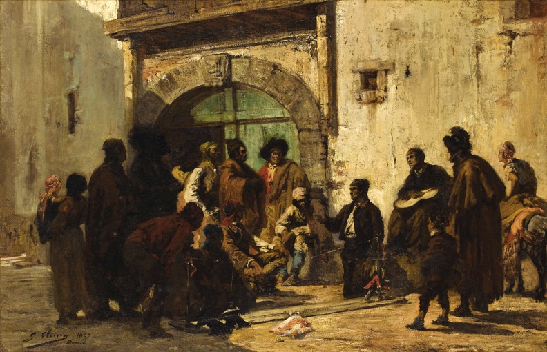 CLAIRIN GEORGES JULES VICTOR PUPPETSHOW ON SPANISH STREET 1869