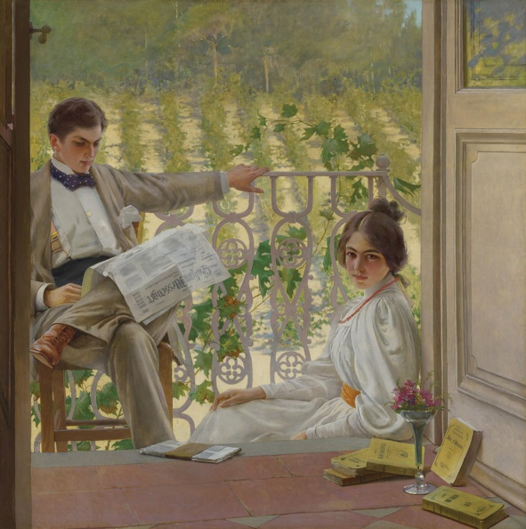 CORCOS VITTORIO MATTEO AN AFTERNOON ON THE PORCH 1895 20482058 R ARTPORN VITTORIO MATTEO CORCOS AN AFTERNOON ON THE PORCH 1895