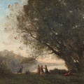 COROT J. B. C. DANCE UNDER TREES AT EDGE OF LAKE 1865 1870
