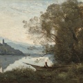 COROT J. B. C. MOORED BOATMAN SOUVENIR OF ITALIAN LAKE 1861