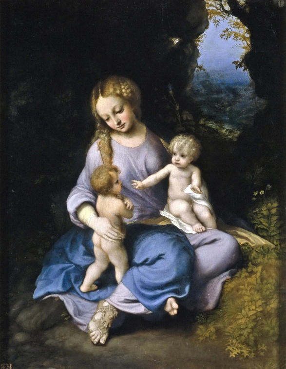 CORREGGIO ANTONIO ALLEGRI MADONNA AND CHILD ST. JOHN 1516 PRADO