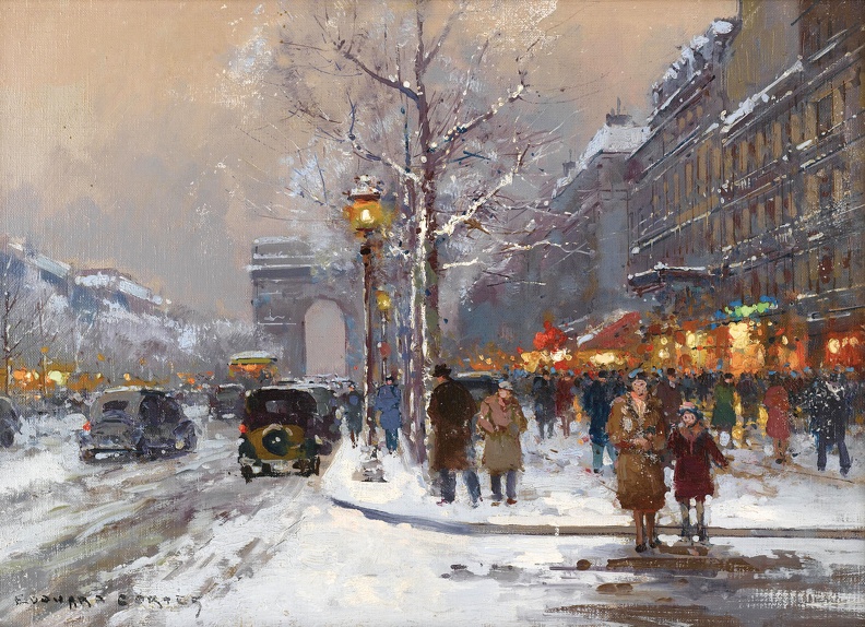 CORTES EDOUARD LEON CHAMPS ELYSEES IN WINTER