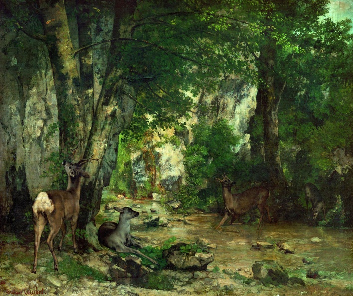 COURBET GUSTAVE DEER IN FOREST 01 GOOGLE ORSAY