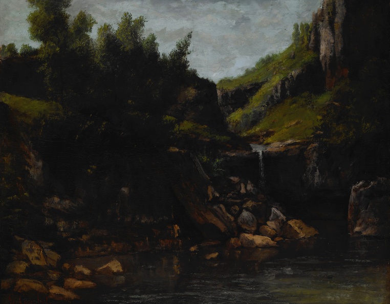 COURBET GUSTAVE CASCADE IN ROCKY LANDSCAPE GOOGLE INDIA