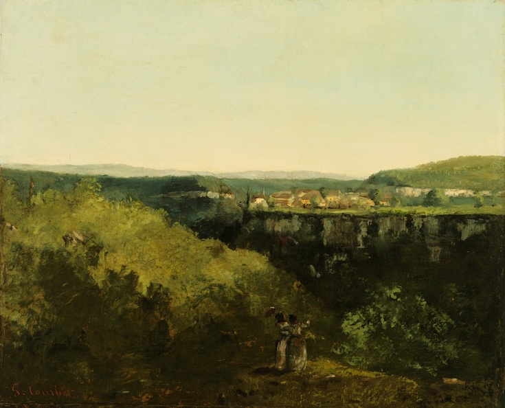 COURBET_GUSTAVE_GUSTAVE_VIEW_ACROSS_RIVER_ABOUT_1855.JPG