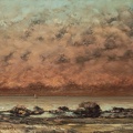 COURBET GUSTAVE BLACK ROCKS AT TROUVILLE N G A