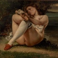 COURBET GUSTAVE 1864 WOMAN WITH WHITE STOCKINGS