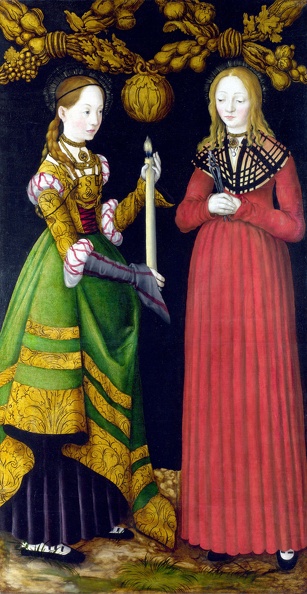 CRANACH LUCAS ELDER ALTARPIECE MARTYRDOM OF ST. CATHARINE 01 SST. GENEVIEVE AND APOLLONIA LO NG