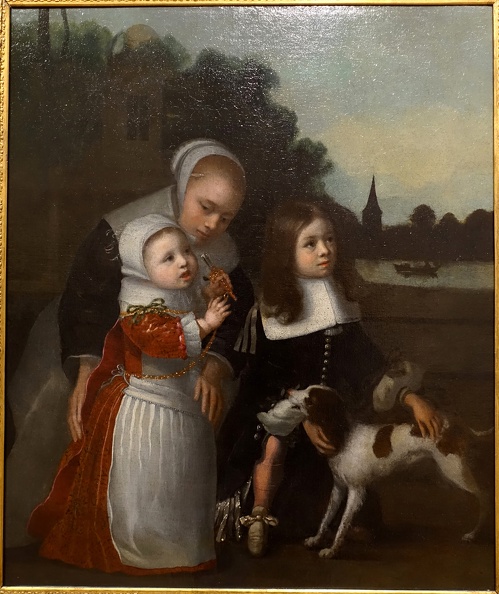 CUYP JACOB GERRITSZ NURSEMAID WITH TWO CHILDREN AND DOG LUXEMBOURG