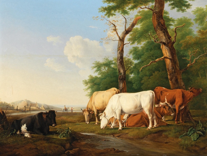 DALLINGER JOHANN ALE ANDER VON DALLING COWS IN MEADOW