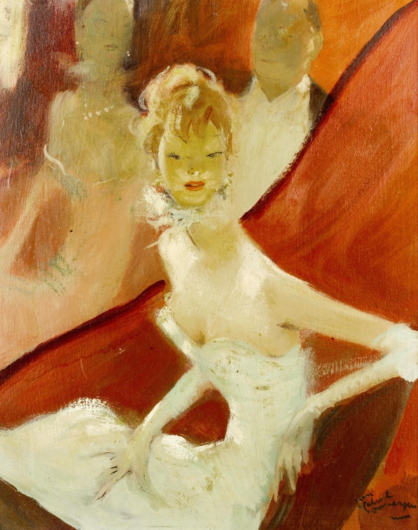 DOMERGUE JEAN GABRIEL FASHIONABLE WOMAN IN HAT FEATHERS 01 SOTHEBY