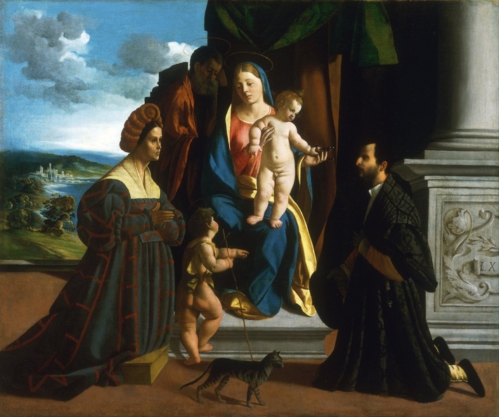 DOSSI DOSSO ST. FAMILY WITH YOUNG ST. JOHN BAPTIST CAT AND TWO DONORS GOOGLE
