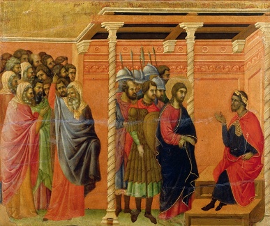 DUCCIO DA BUONINSEGNA FIRST INTERROGATION OF CHRIST PILATE SIENA