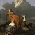 DUJARDIN KAREL PEASANT GIRL MILKING COW DUJARDIN KAREL NATIONAL 17488
